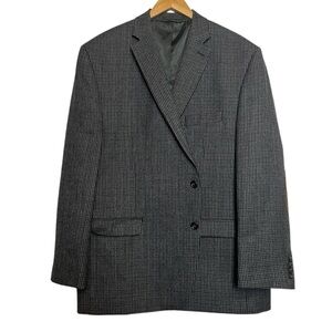 Chaps Men’s Tweed Wool Blazer Suit Patch elbows Gray Size 50R NWOT
